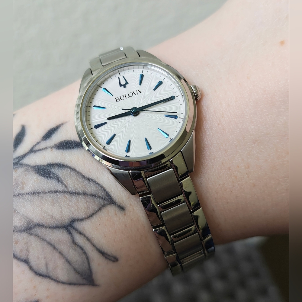 Bulova Silver & Blue Watch 🌀